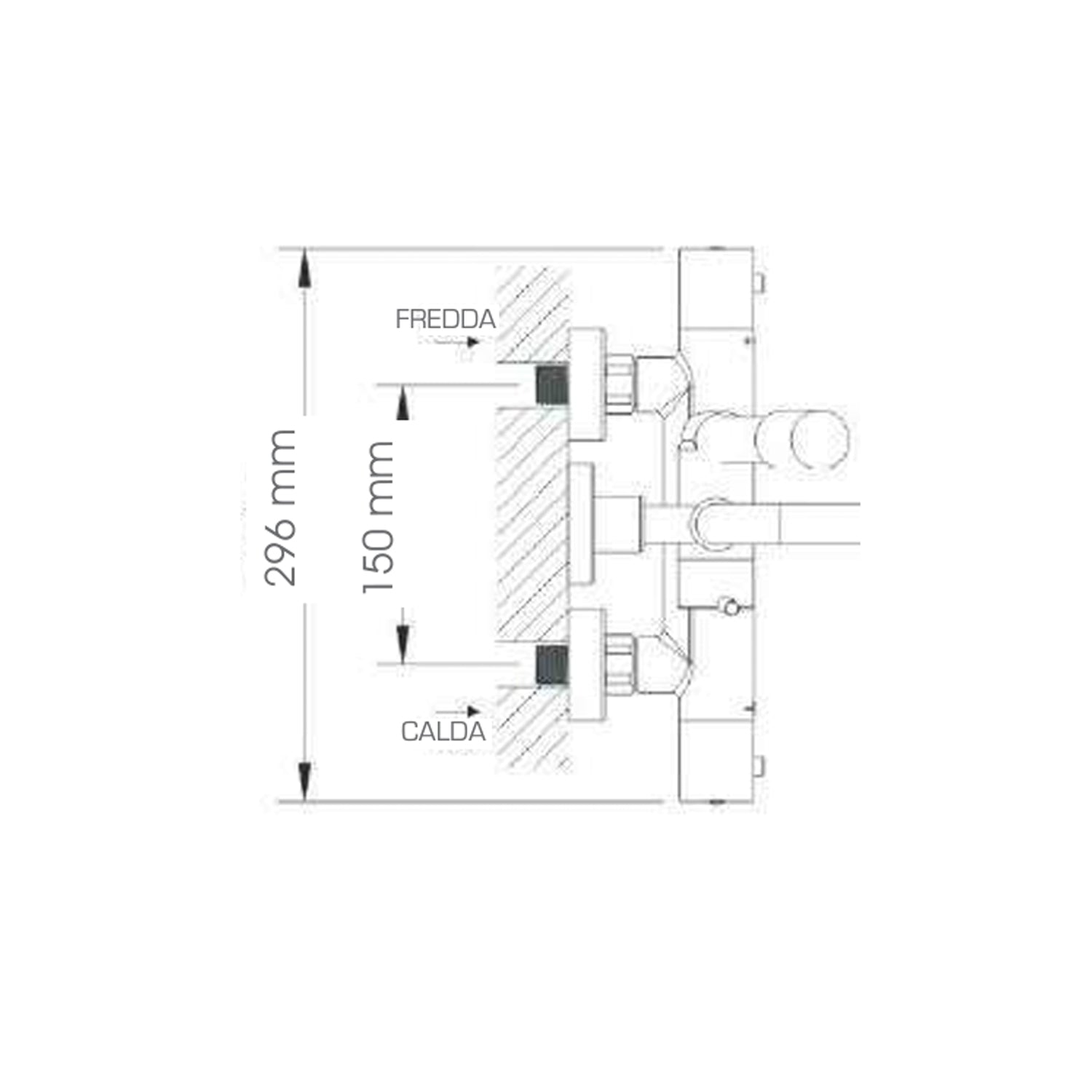 Colonna doccia termostatica quadrata con soffione 25x25 cm e corpo telescopico by CeramicStore | Lo specialista del tuo bagno