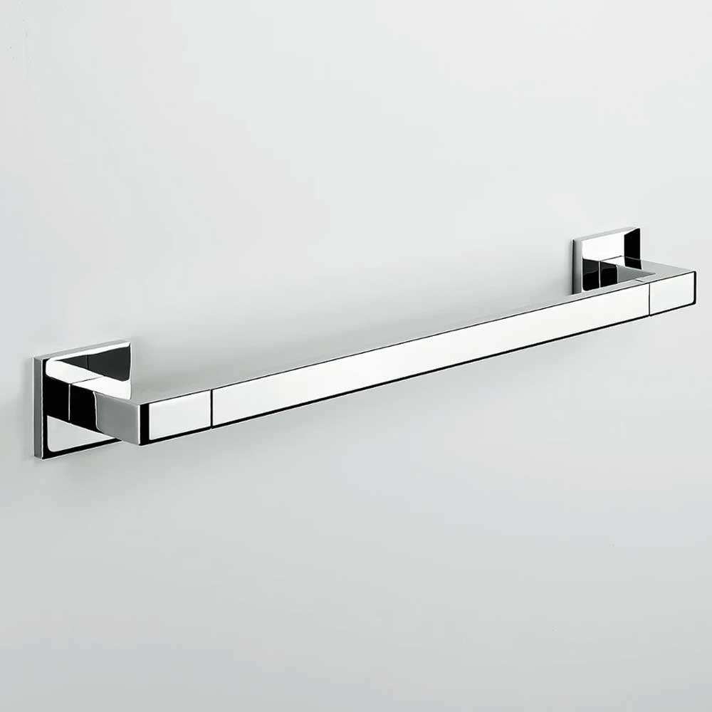 Porta salviette da bagno cm 39,5 di forma squadrata in ottone cromato Colombo Design collezione BasicQ Con fissaggio a tassello by CeramicStore | Lo specialista del tuo bagno