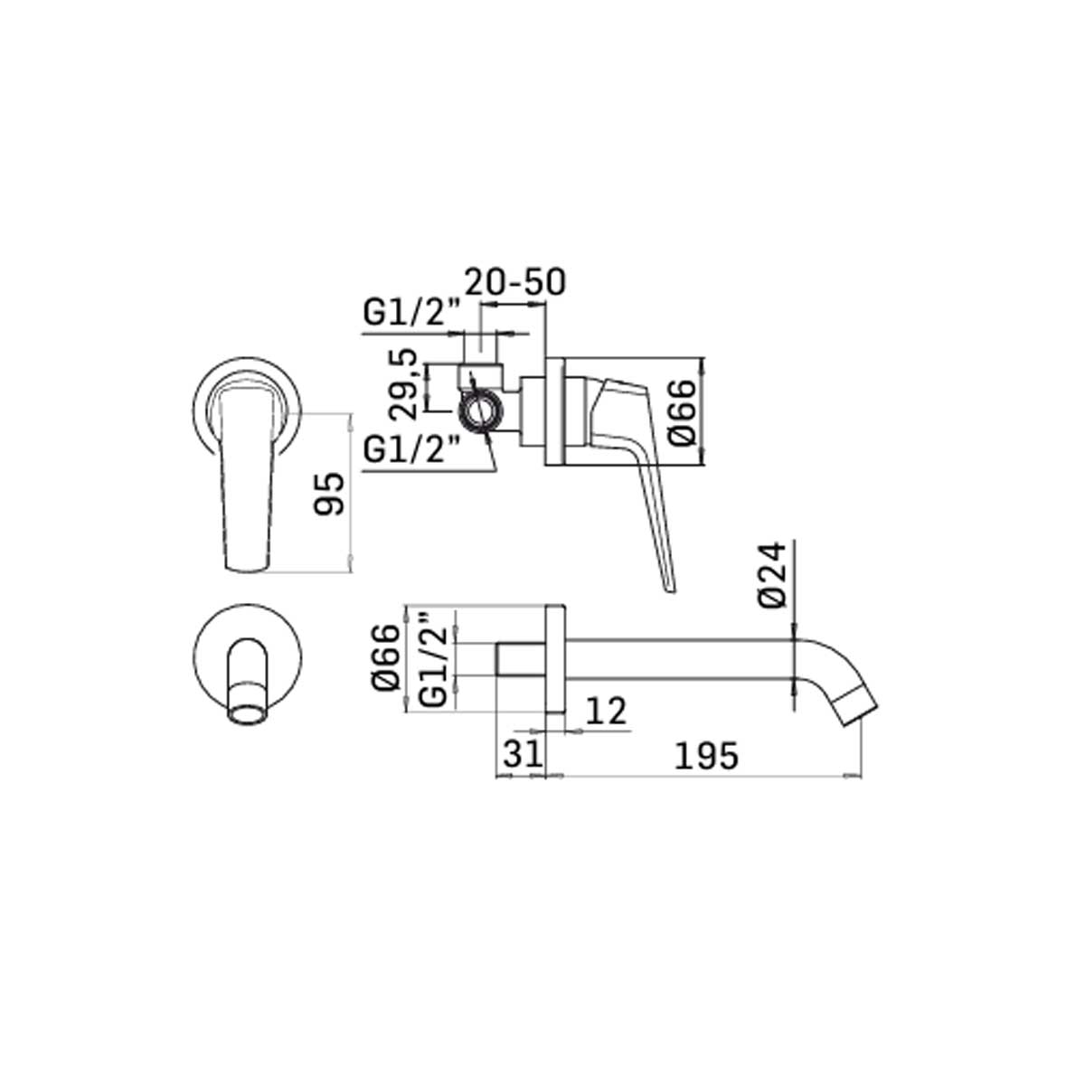 Miscelatore monocomando lavabo da incasso finitura cromata collezione Spartaco di Mamoli Rubinetterie by CeramicStore | Lo specialista del tuo bagno