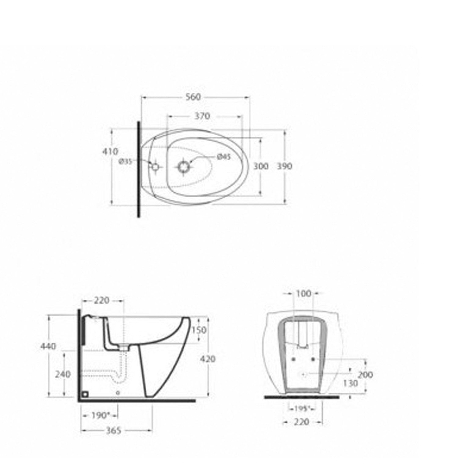 Set Sanitari Sospesi Clas+ 05 Azzurra Ceramica 56 cm – WC & Bidet con Design Moderno