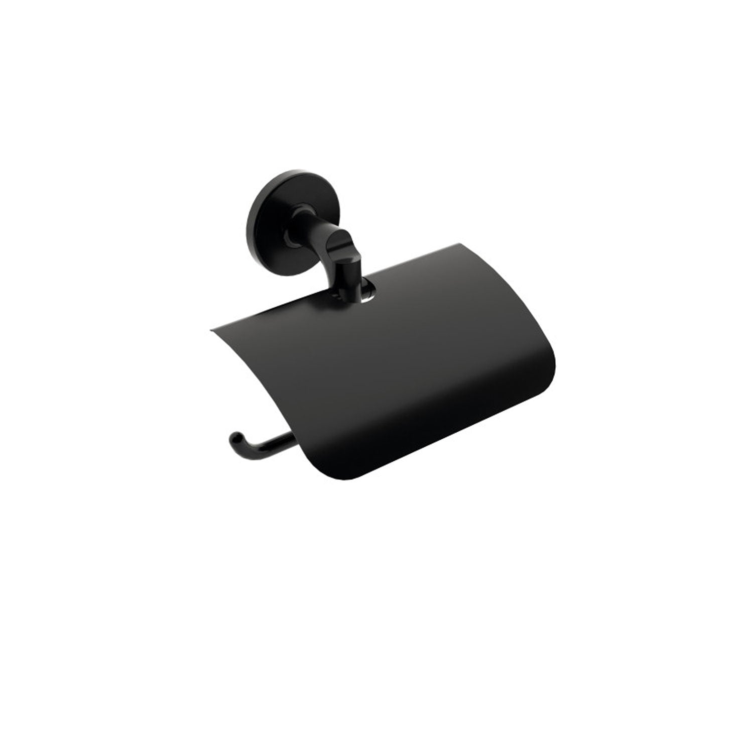 Porta rotolo coperto da incollo o da fissare a parete in ottone verniciato nero opaco collezione Sebecà di Lineabeta
