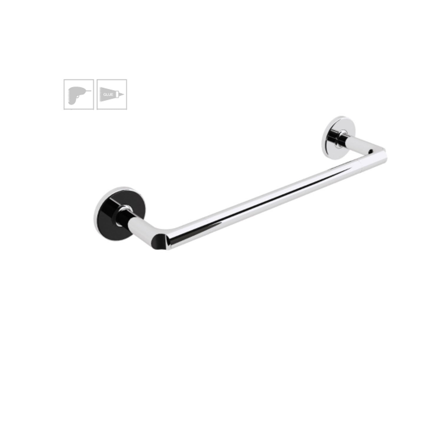 Porta asciugamani da incollo o da fissare a parete in ottone cromato collezione Sebecà di Lineabeta - 350mm by CeramicStore | Lo specialista del tuo bagno