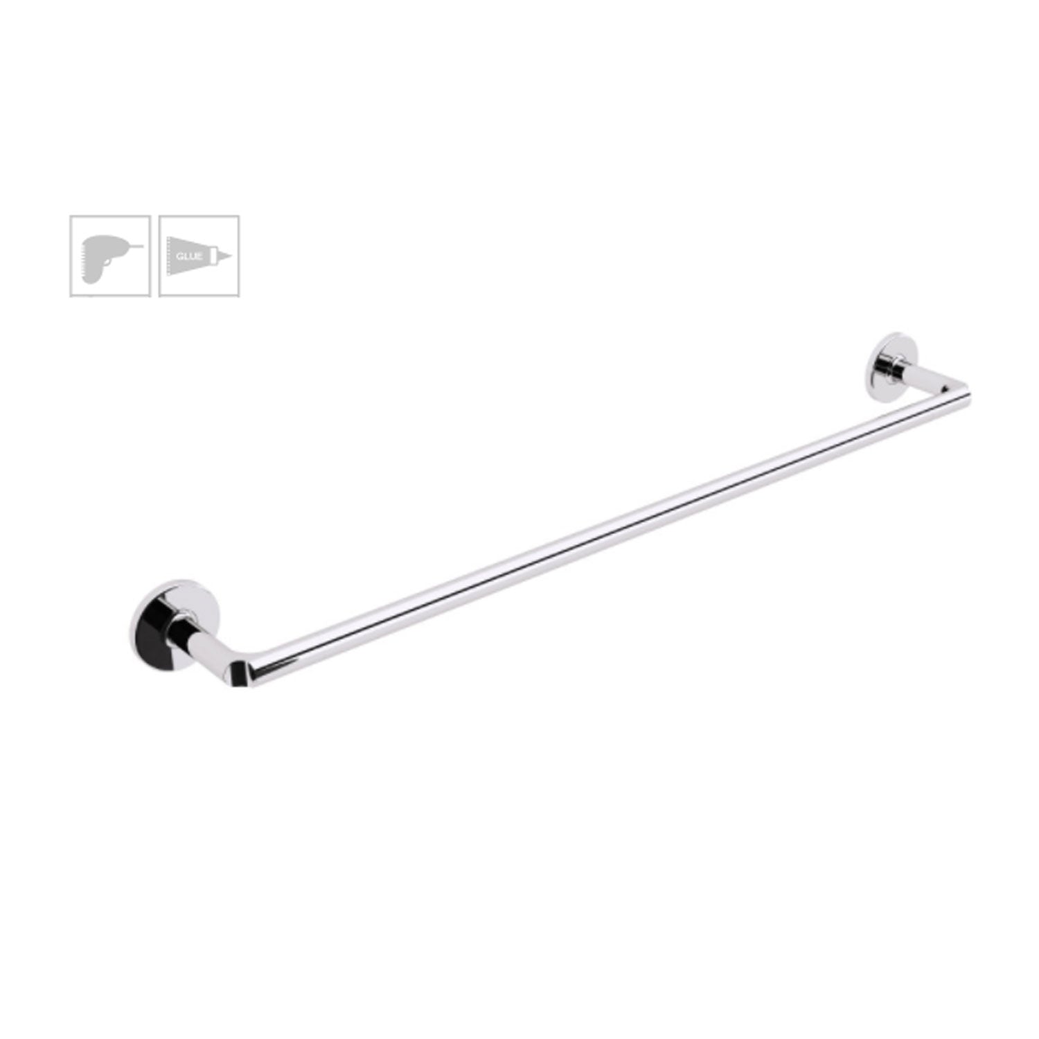 Porta asciugamani da incollo o da fissare a parete in ottone cromato collezione Sebecà di Lineabeta - 650mm by CeramicStore | Lo specialista del tuo bagno