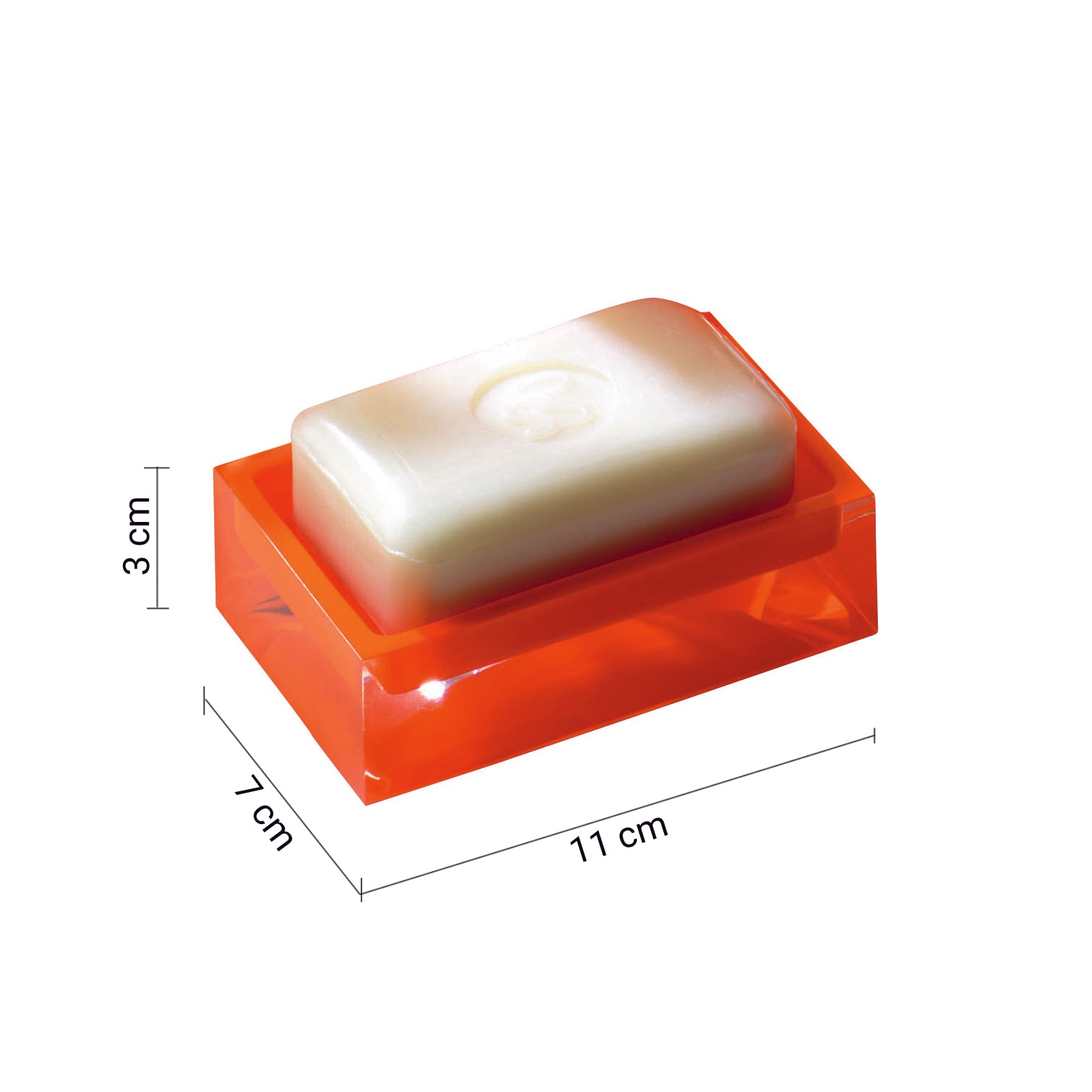 Portasapone da appoggio in resina collezione Gedy serie Rainbow - Arancione
