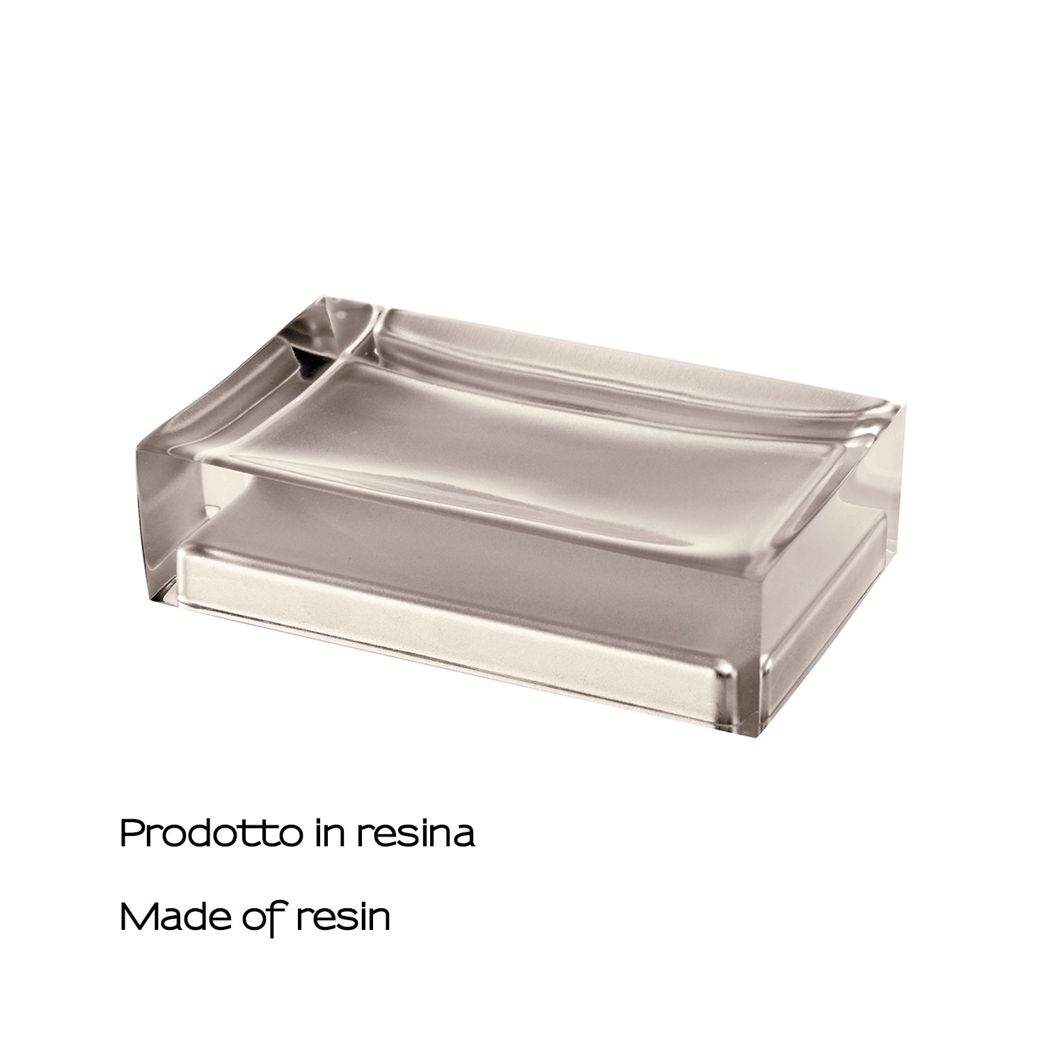 Portasapone da appoggio in resina collezione Gedy serie Rainbow - Tortora