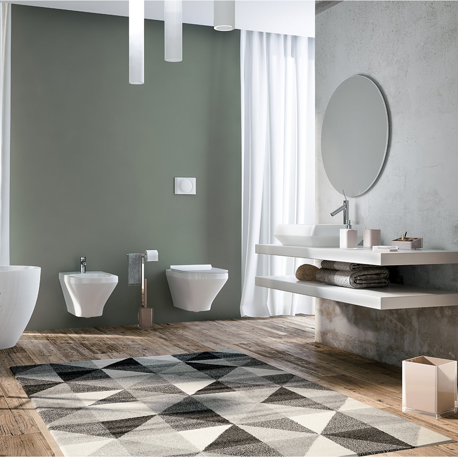 Portasapone da appoggio in resina collezione Gedy serie Rainbow - Tortora Chiaro