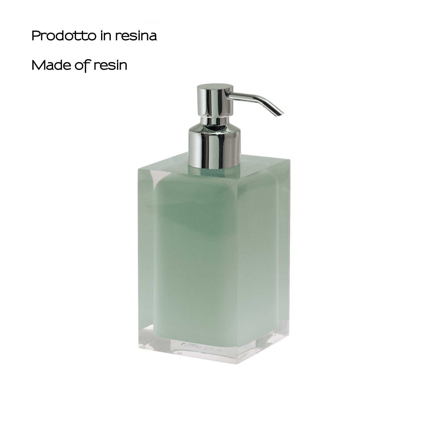 Dosasapone da appoggio con erogatore in metallo cromato Gedy serie Rainbow - Verde Menta