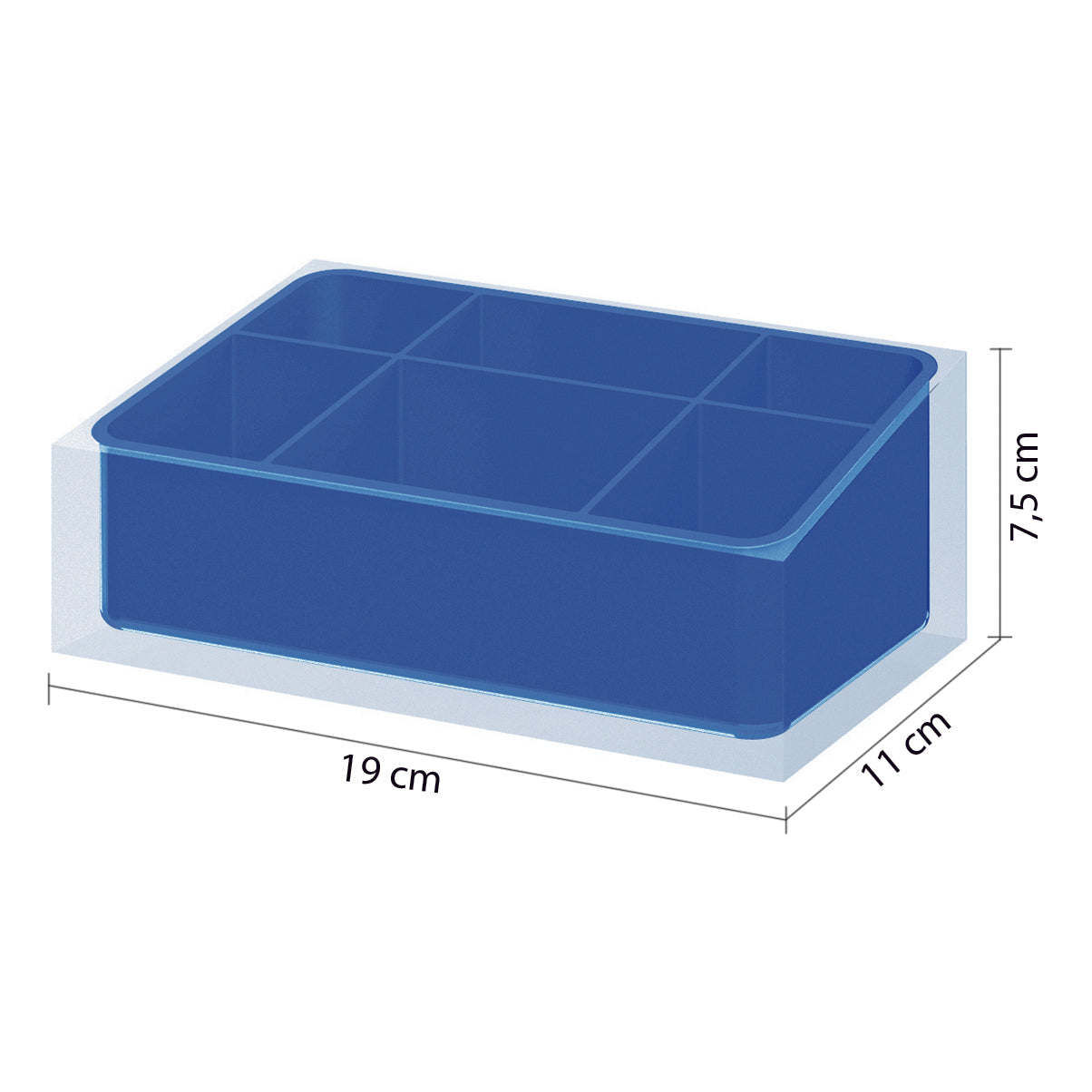 Organizer da appoggio Gedy serie Rainbow - Blu by CeramicStore | Lo specialista del tuo bagno