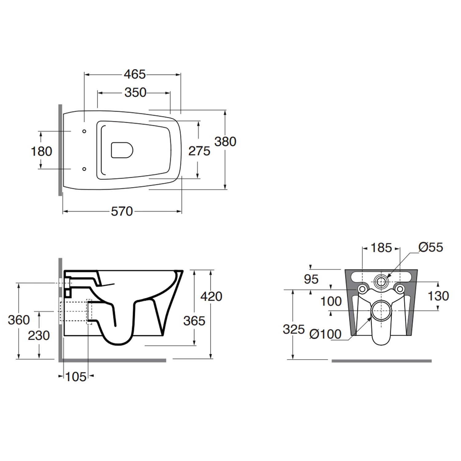Coppia sanitari sospesi Azzurra serie Hera 57x38x30