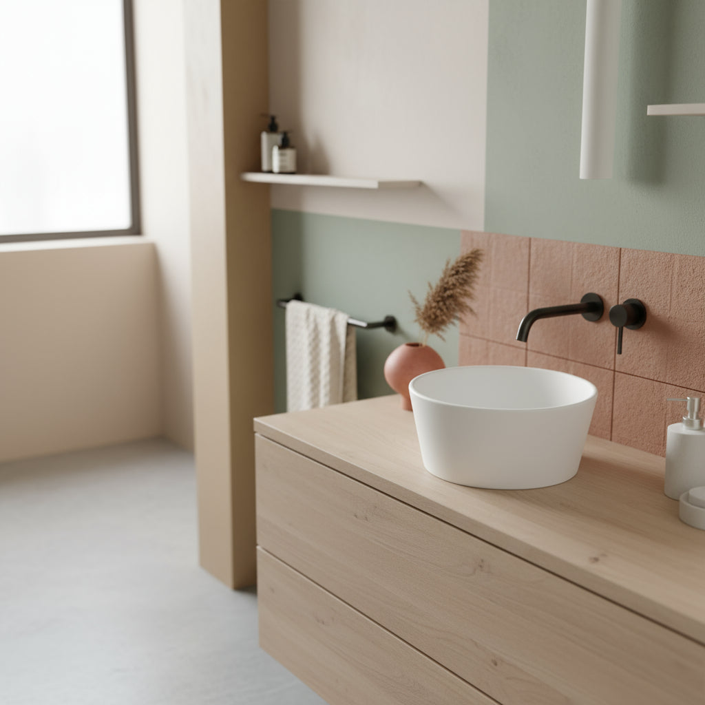 Lavabo rotondo Azzurra serie Forma à¸30x14 cm - Bianco lucido