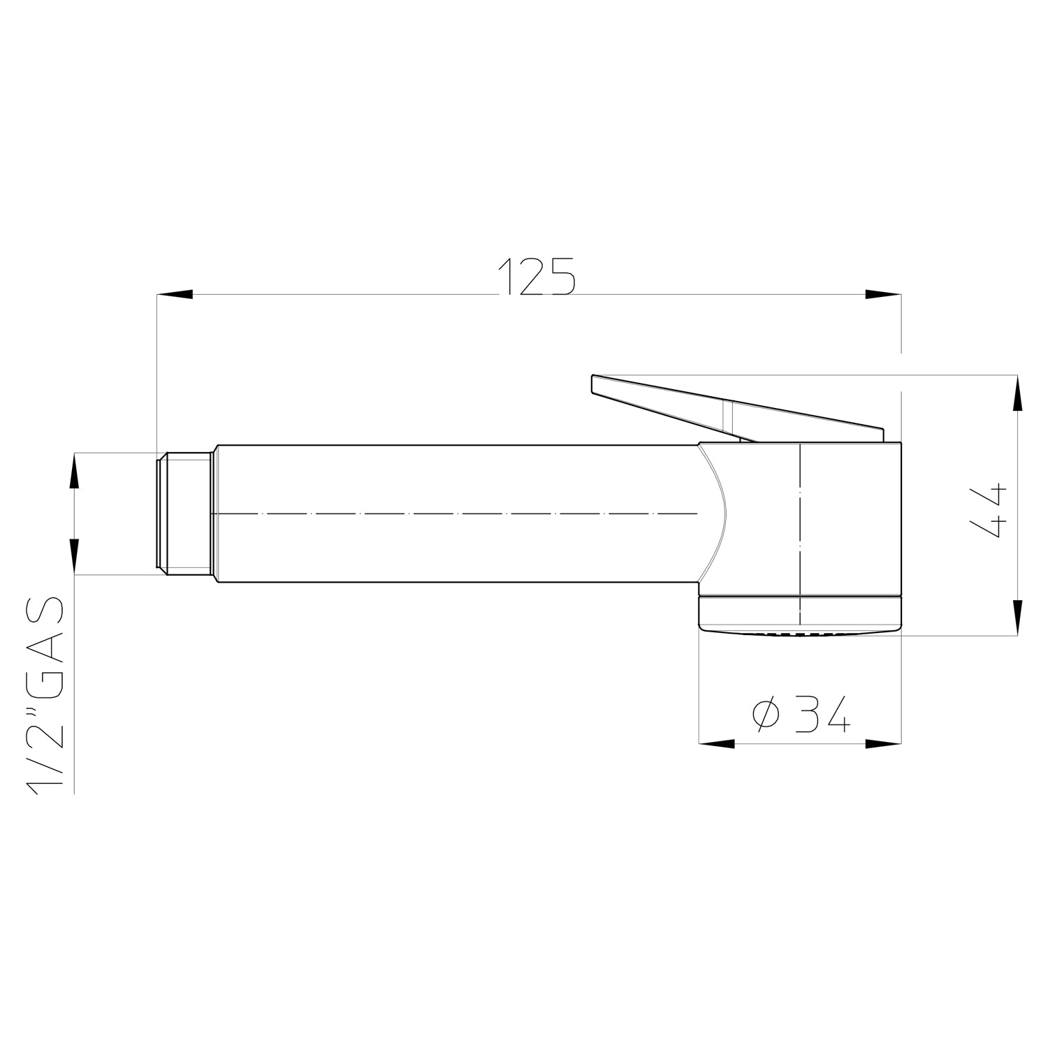 Doccetta igienica a pulsante Bossini Paloma diametro 34 mm abs cromato by CeramicStore | Lo specialista del tuo bagno