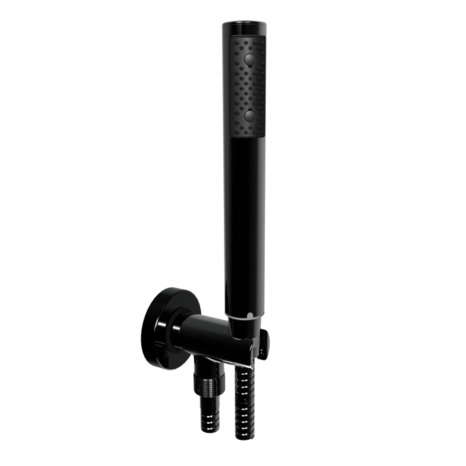 Kit doccia duplex Bossini ottone nero opaco con presa acqua e supporto doccia by CeramicStore | Lo specialista del tuo bagno