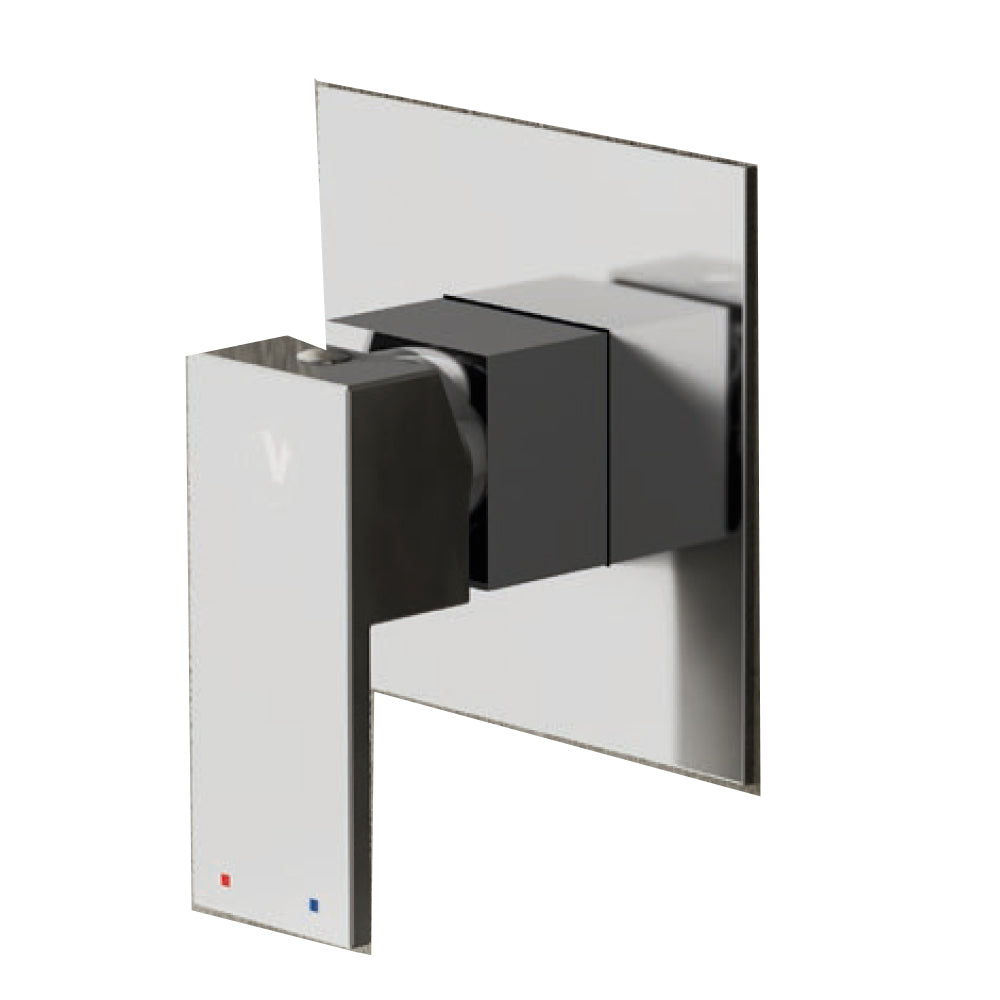 Miscelatore doccia incasso Square ottone cromato con placca Slim in finitura a specchio by CeramicStore | Lo specialista del tuo bagno