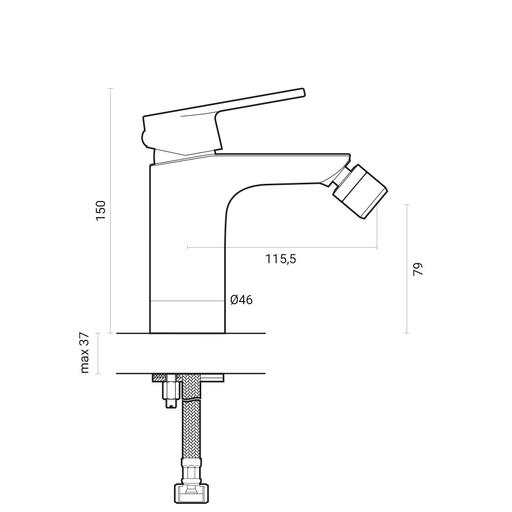 Miscelatore bidet monocomando Orion ottone cromato con piletta di scarico by CeramicStore | Lo specialista del tuo bagno