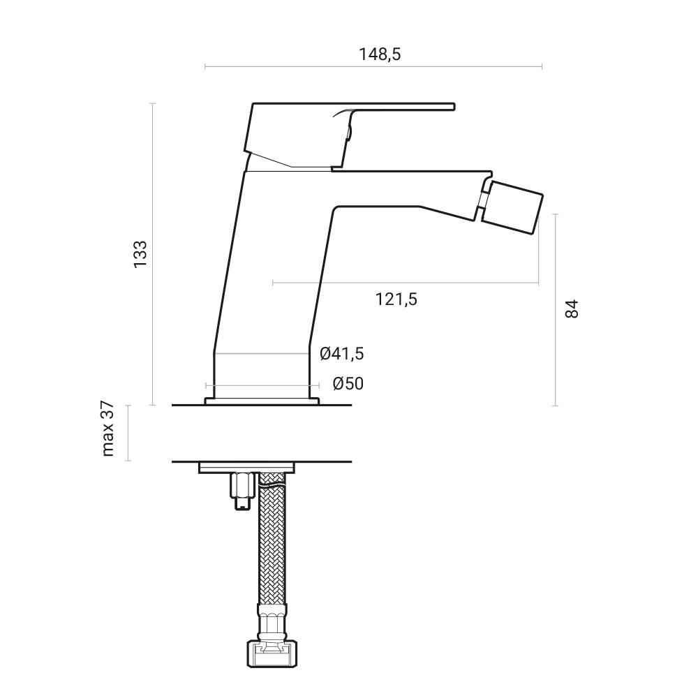 Miscelatore bidet monocomando Brezza ottone cromato con piletta di scarico click-clack by CeramicStore | Lo specialista del tuo bagno