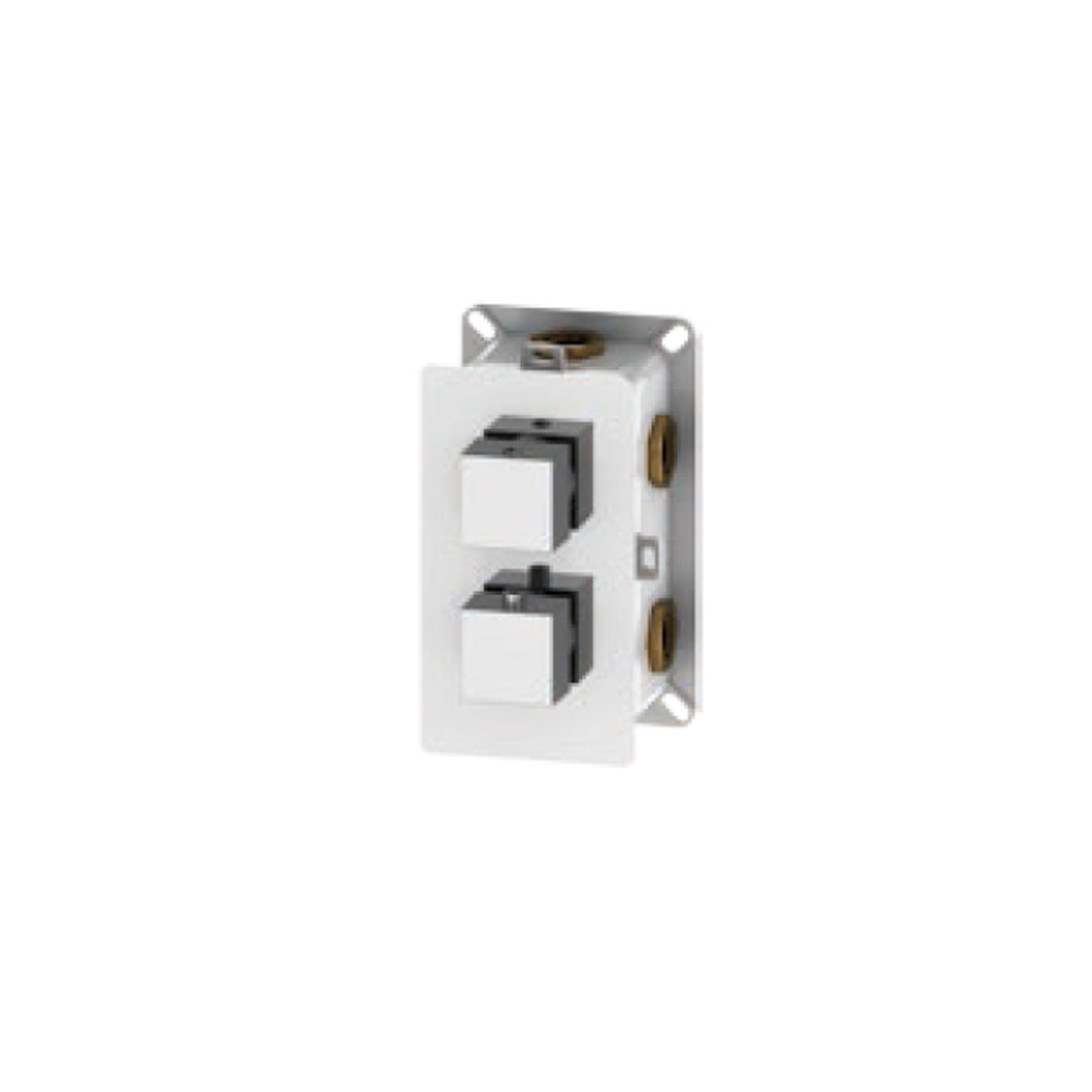 Miscelatore doccia termostatico ad incasso mod. 'Q' in ottone con deviatore 3-2 vie by CeramicStore | Lo specialista del tuo bagno