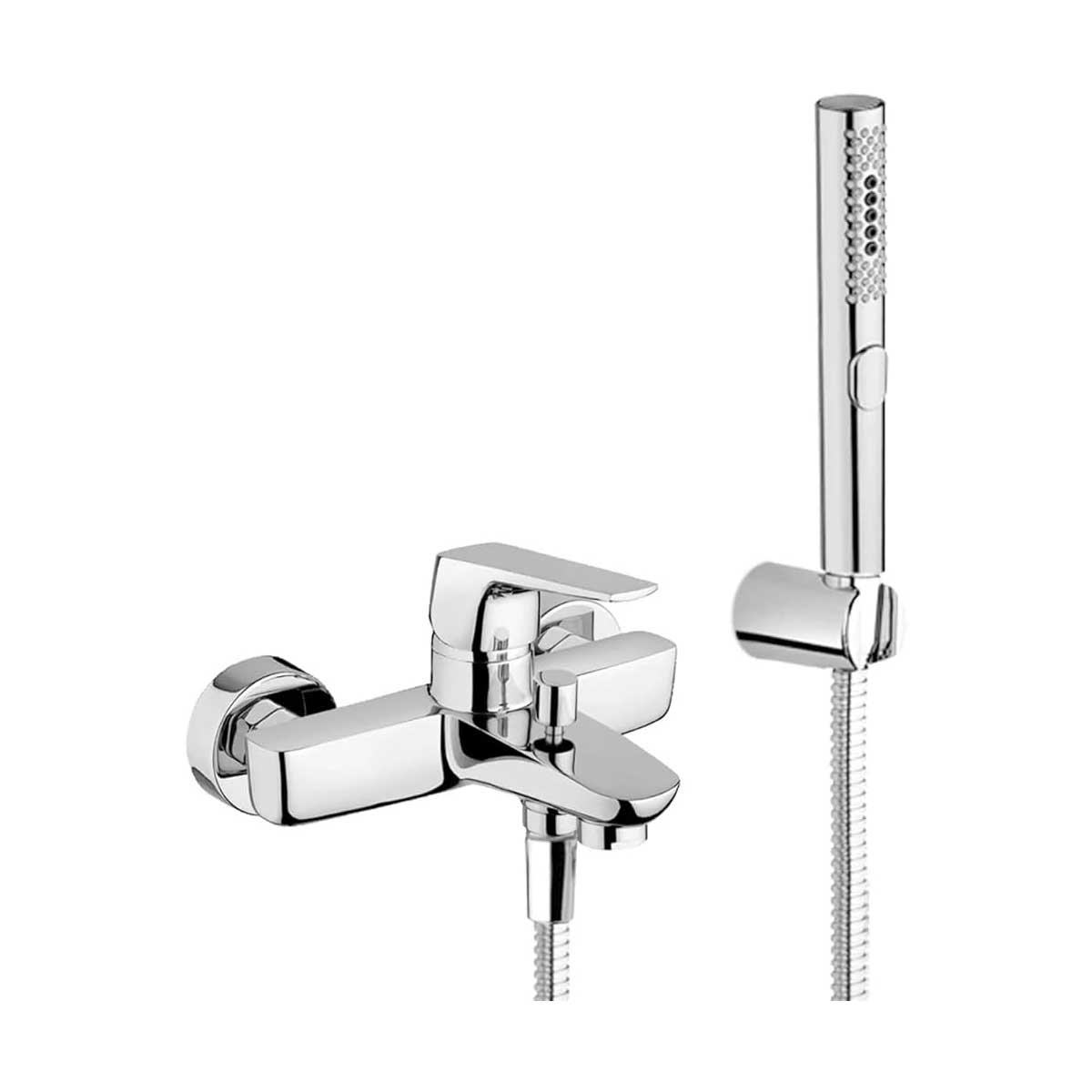 Set di Miscelatori Vasca con doccino, lavabo e Bidet con scarico finitura cromata collezione Spartaco di Mamoli Rubinetterie by CeramicStore | Lo specialista del tuo bagno