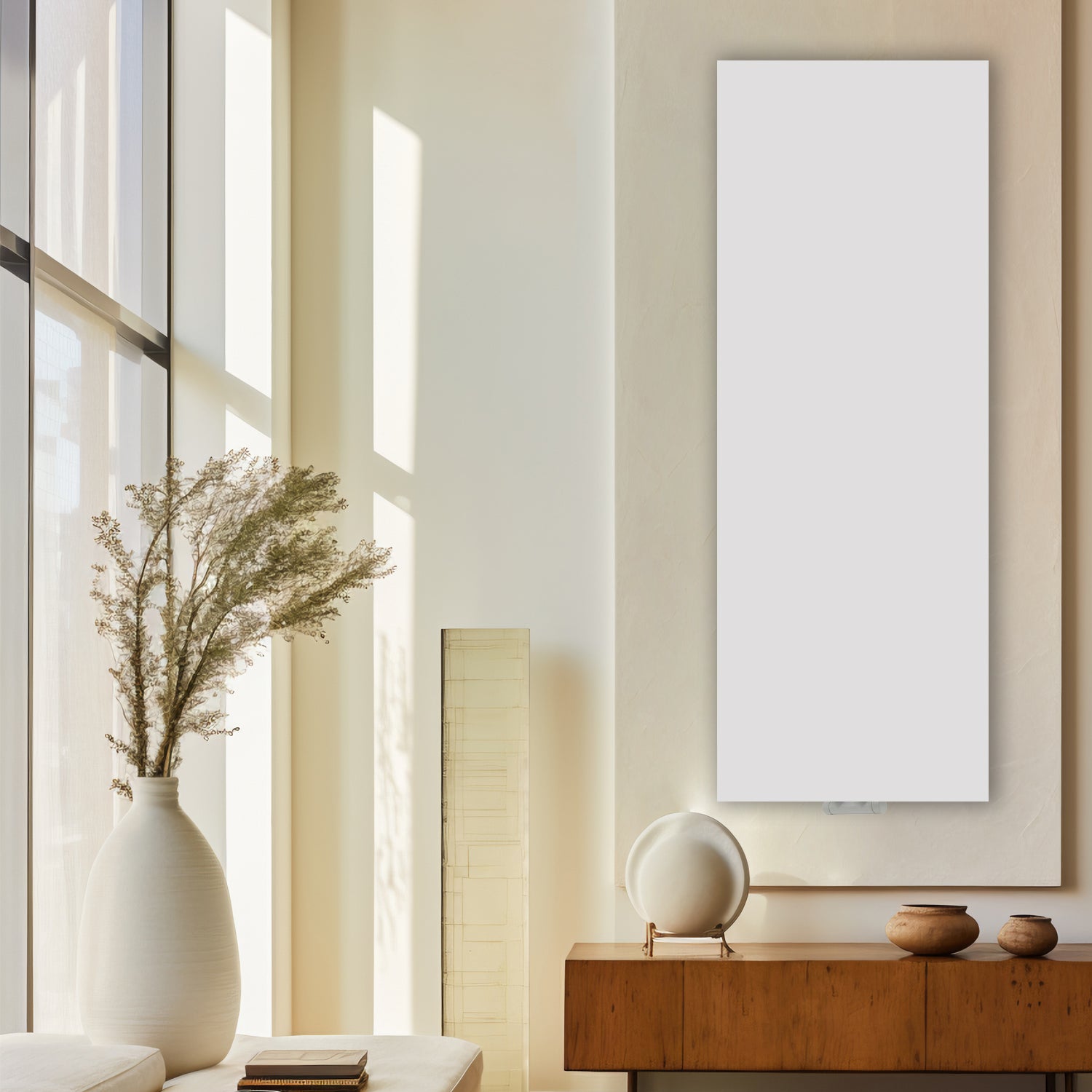 Termoarredo idraulico a piastra verticale modello TermoCrea Bianco 1200x585 mm interasse 50 mm By Scirocco by CeramicStore | Lo specialista del tuo bagno