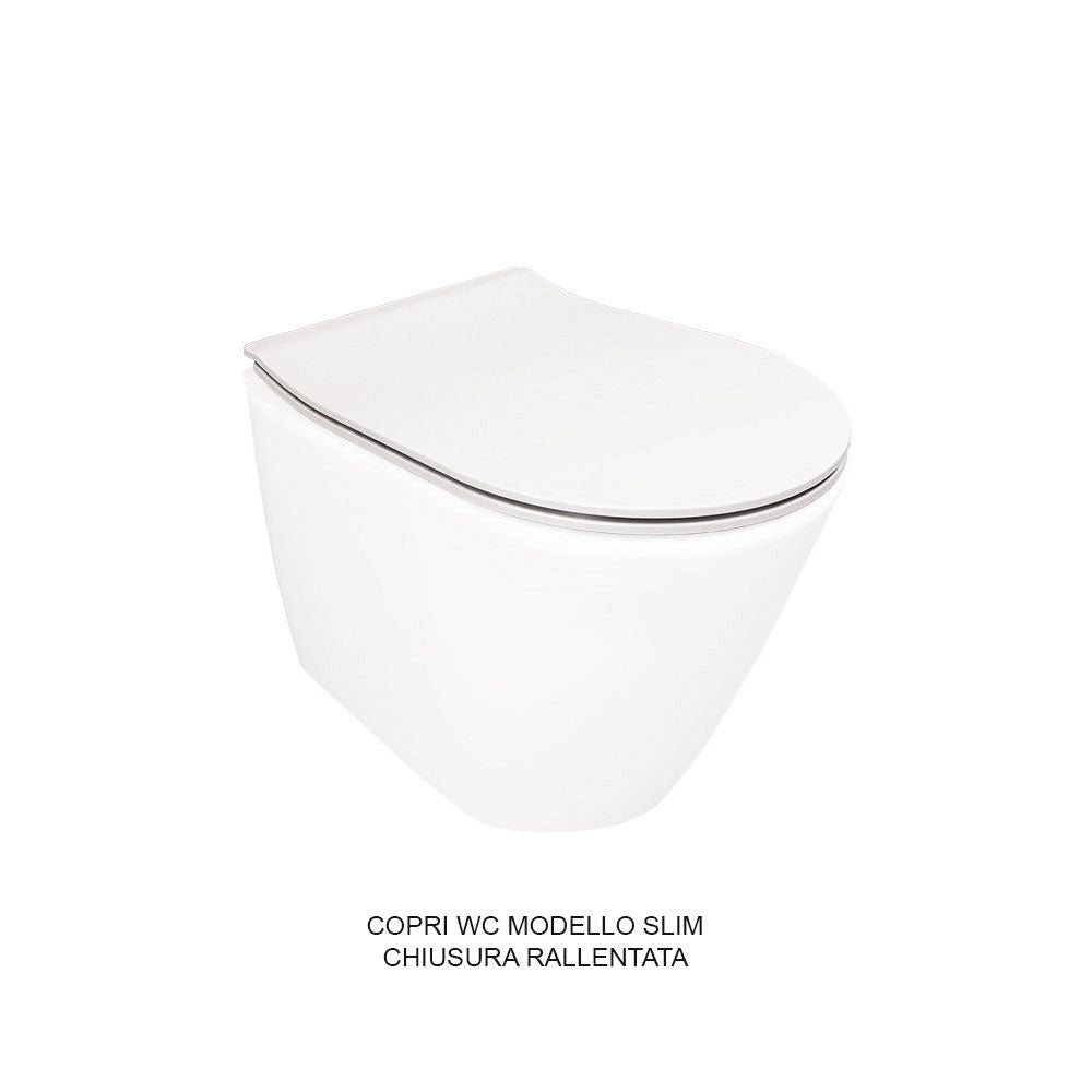 Sanitari filoparete Althea Cover in ceramica con sedile - Bianco Opaco