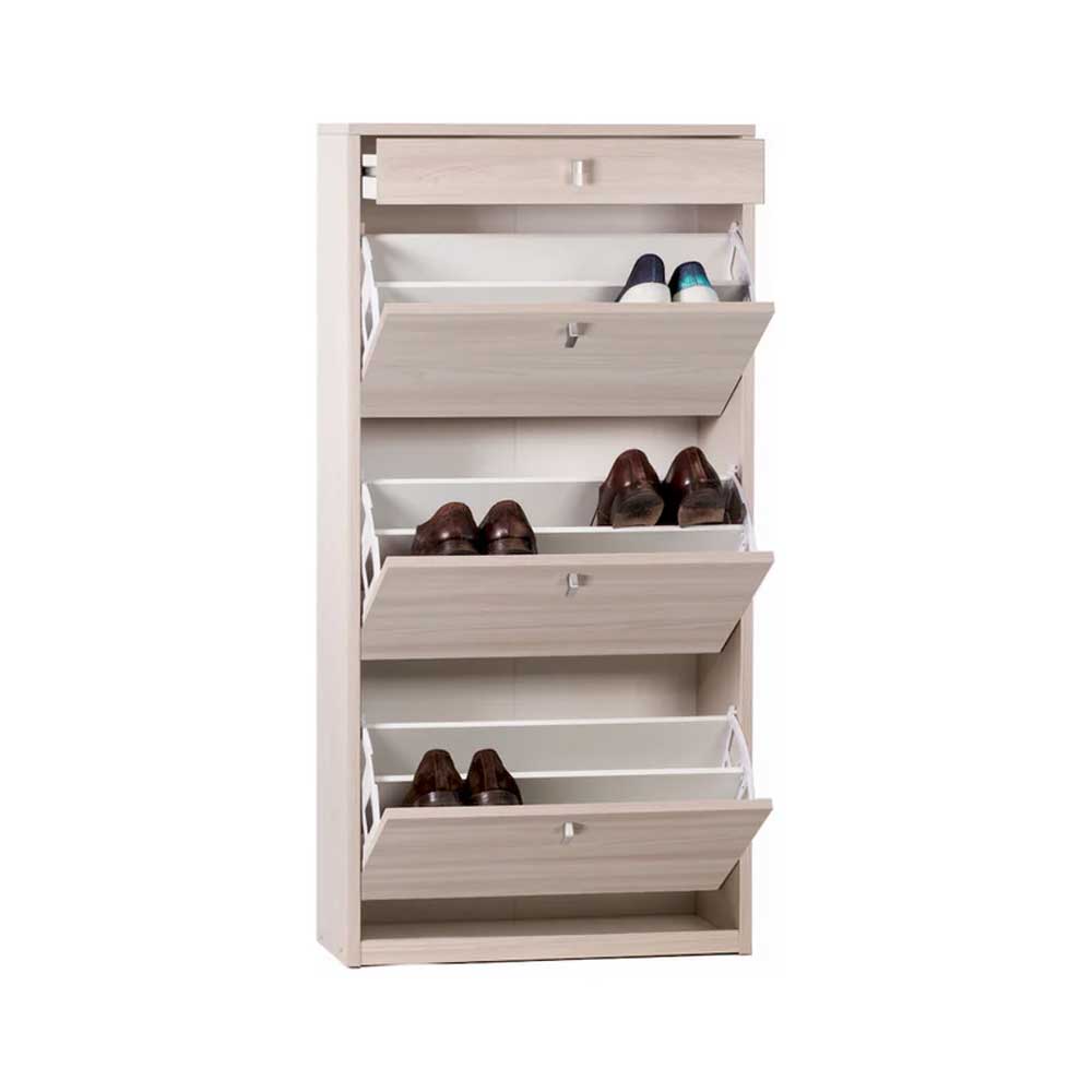 Elegante scarpiera a 3 ante + 1 Cassetto con maniglia satinata Profondità 29 cm finitura Olmo Chiaro by Sarmog by CeramicStore | Lo specialista del tuo bagno