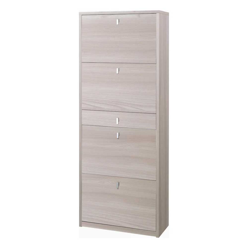 Elegante scarpiera a 4 ante + 1 Cassetto Centrale con maniglia satinata Profondità 29 cm finitura Olmo Chiaro Stelvio by Sarmog by CeramicStore | Lo specialista del tuo bagno