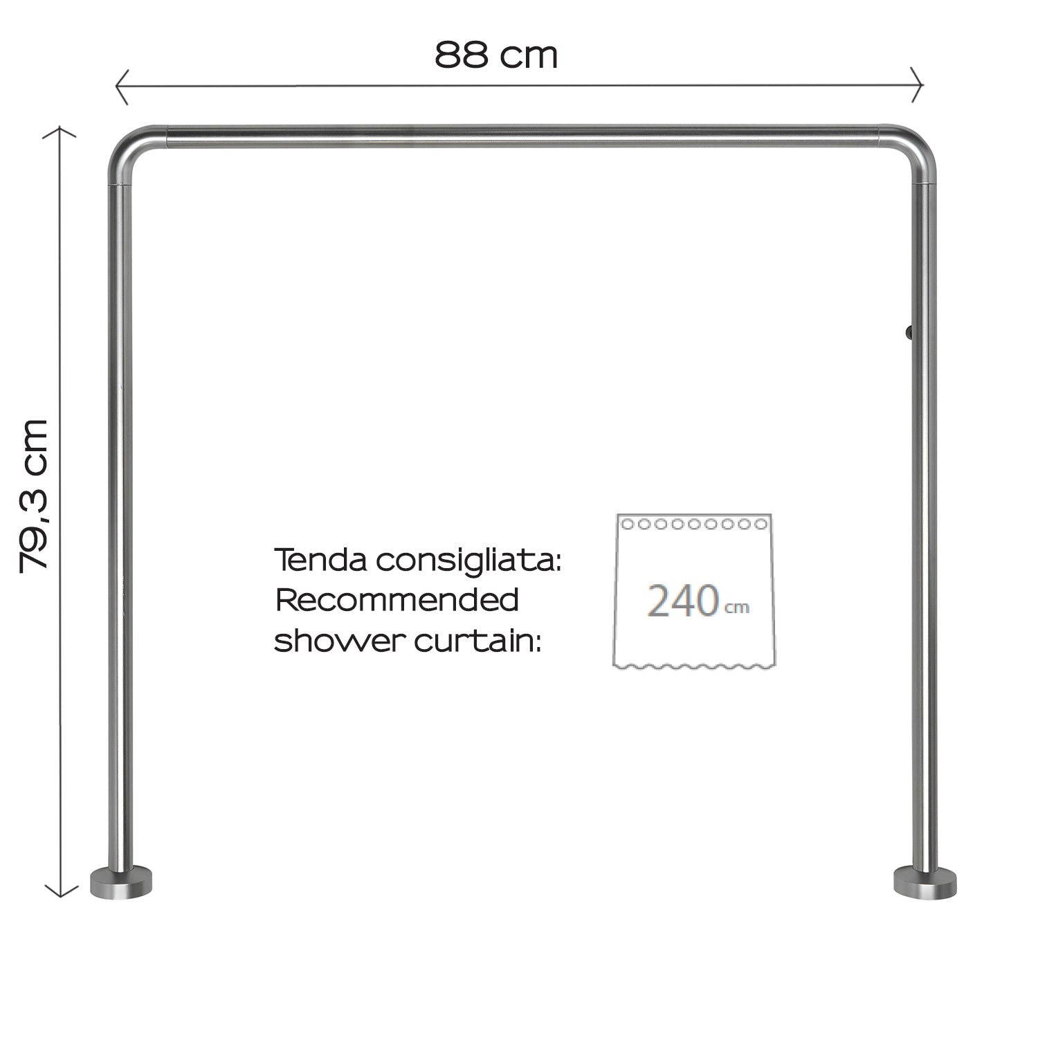 Asta doccia angolare 80x80x80 cm di Gedy - Alluminio Anodizzato by CeramicStore | Lo specialista del tuo bagno