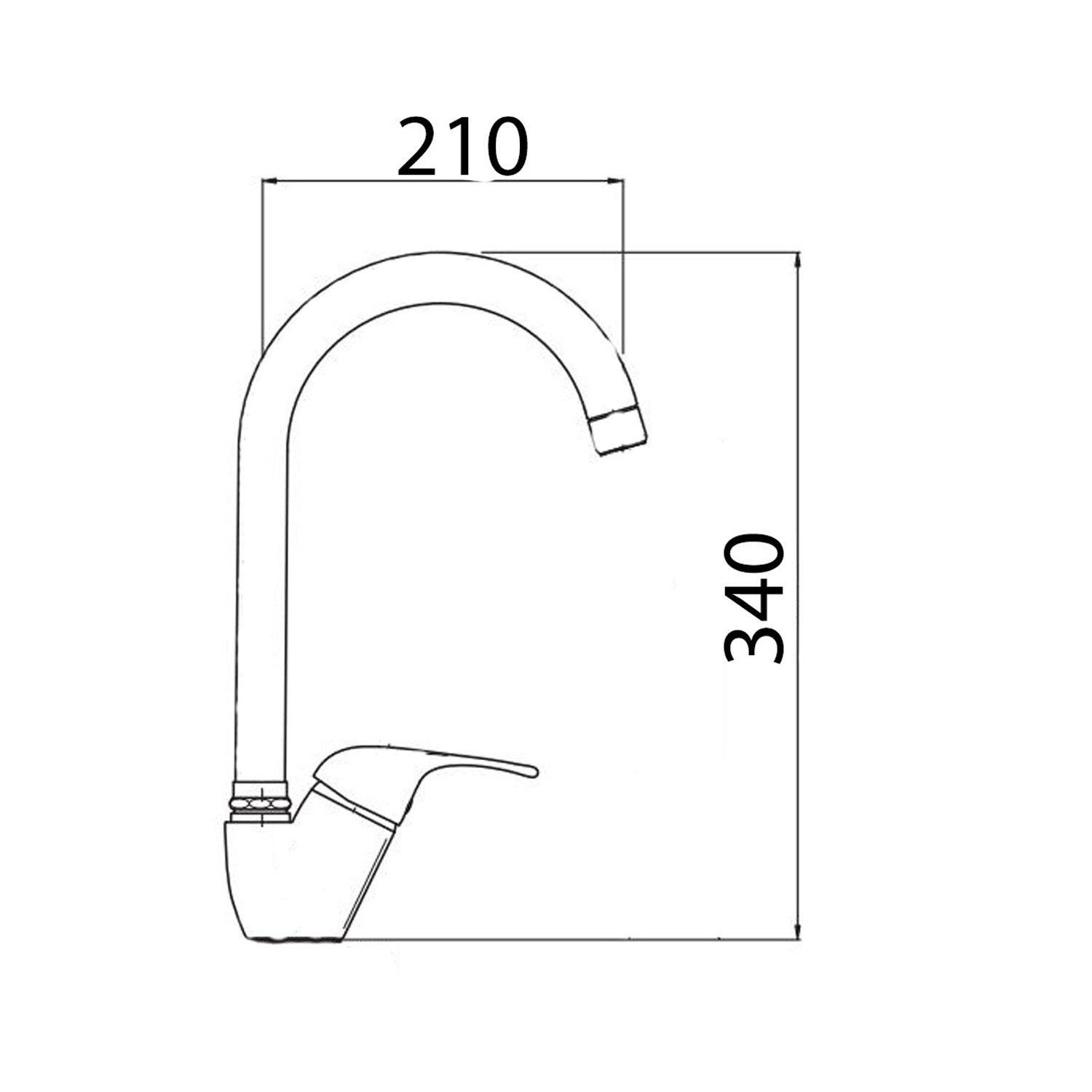 Miscelatore lavello laterale cromato con canna girevole a ponte Celia by CeramicStore | Lo specialista del tuo bagno