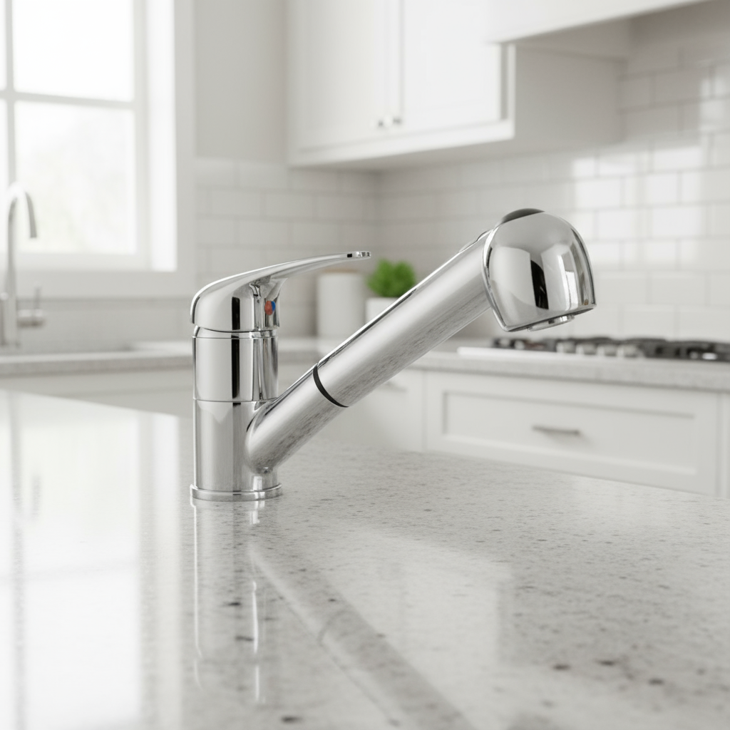 Küchenarmatur mit ausziehbarer Brause verchromt Celia