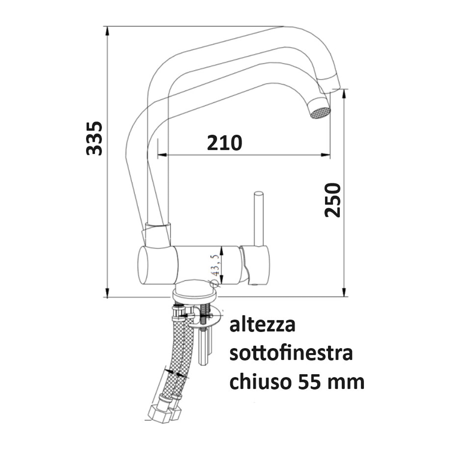 Miscelatore cucina con canna abbattibile nichel spazzolato Mixlav by CeramicStore | Lo specialista del tuo bagno