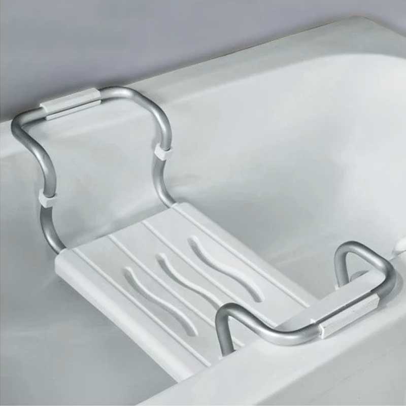 Sedile per vasca allungabile da 55 a 70cm di colore Bianco carico Massimo 120 kg
