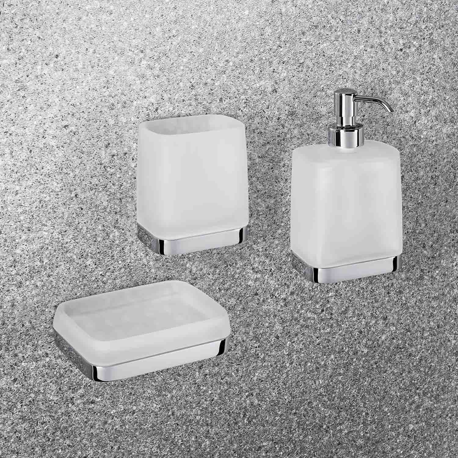 Porta sapone in ottone e vetro acidato collezione Time di Colombo Design by CeramicStore | Lo specialista del tuo bagno