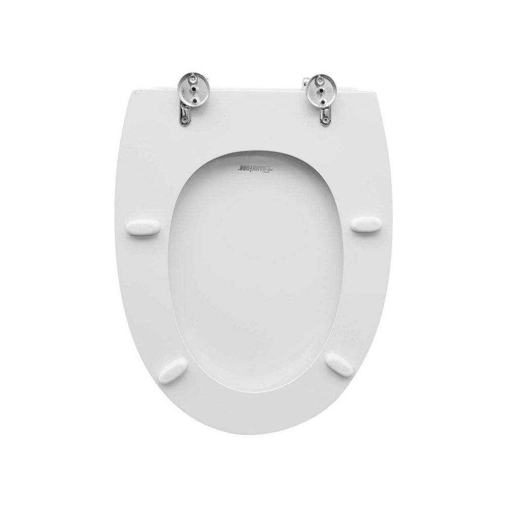 Sedile wc bianco per Althea vaso Fly lunghezza 45 cm cerniere regolabili
