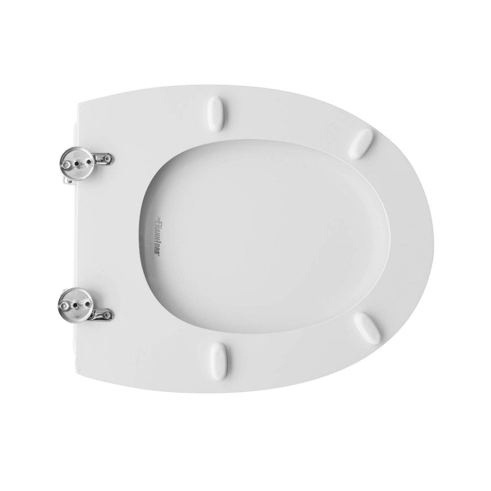 Sedile wc bianco per Althea vaso Fly lunghezza 45 cm cerniere regolabili