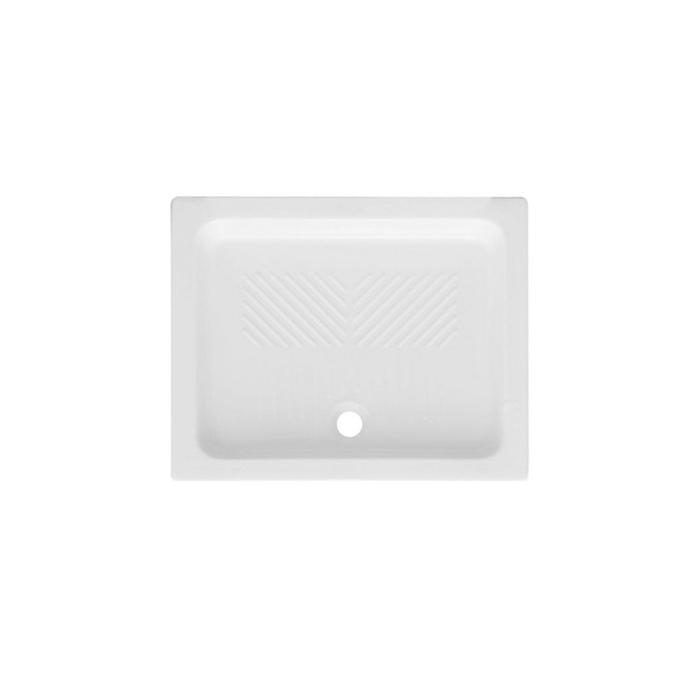 Piatto doccia rettangolare ceramica bianca 80x100 con antiscivolo integrato spessore cm 10 by CeramicStore | Lo specialista del tuo bagno