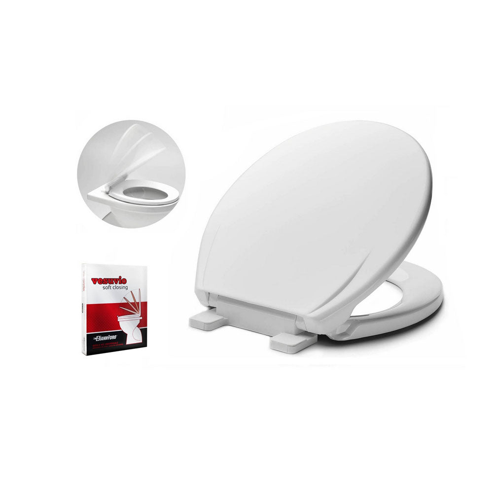 Sedile wc universale bianco soft closing Vesuvio in resine termoplastiche