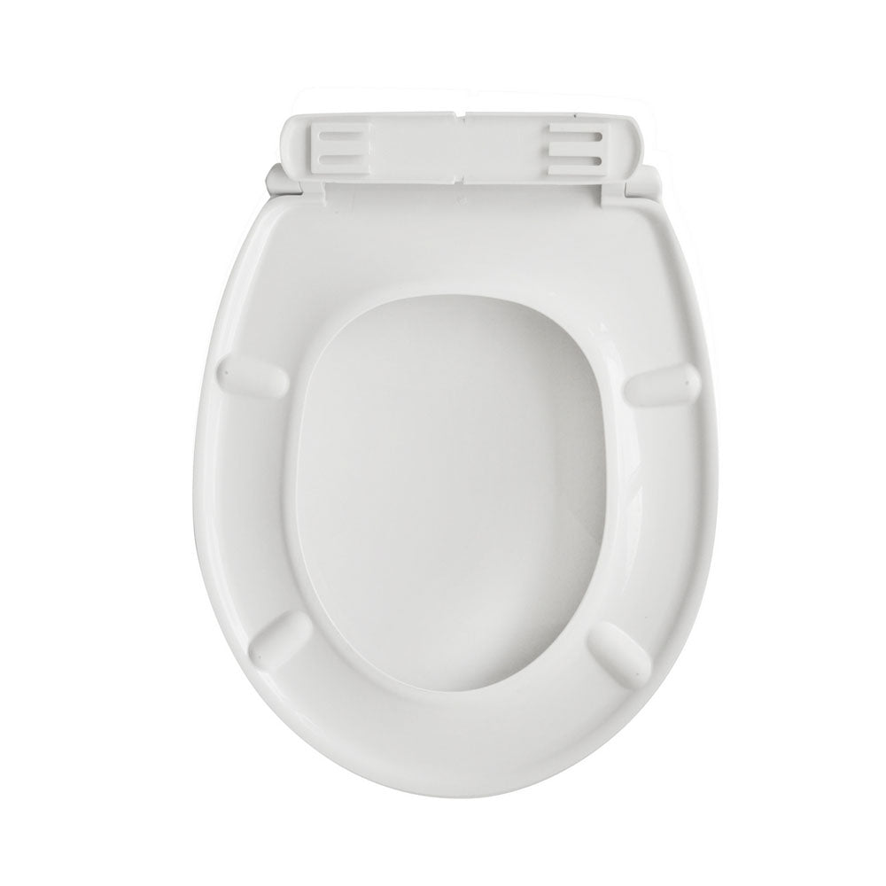 Sedile universale per wc modello Vulcano in polipropilene bianco larghezza 36