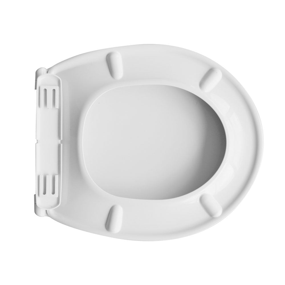 Sedile universale per wc modello Vulcano in polipropilene bianco larghezza 36