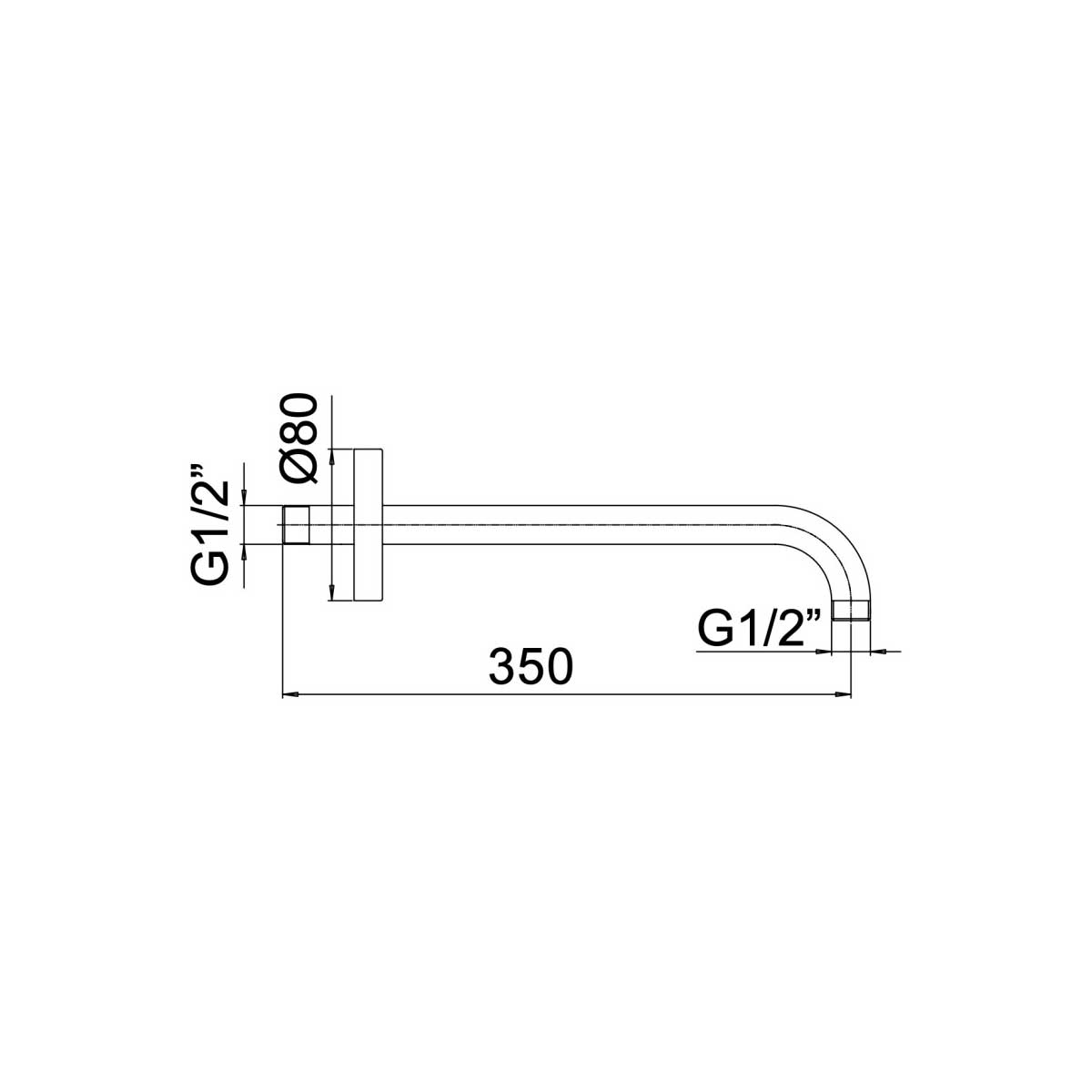 Braccio doccia a parete Mamoli Spartaco lunghezza 350 mm by CeramicStore | Lo specialista del tuo bagno