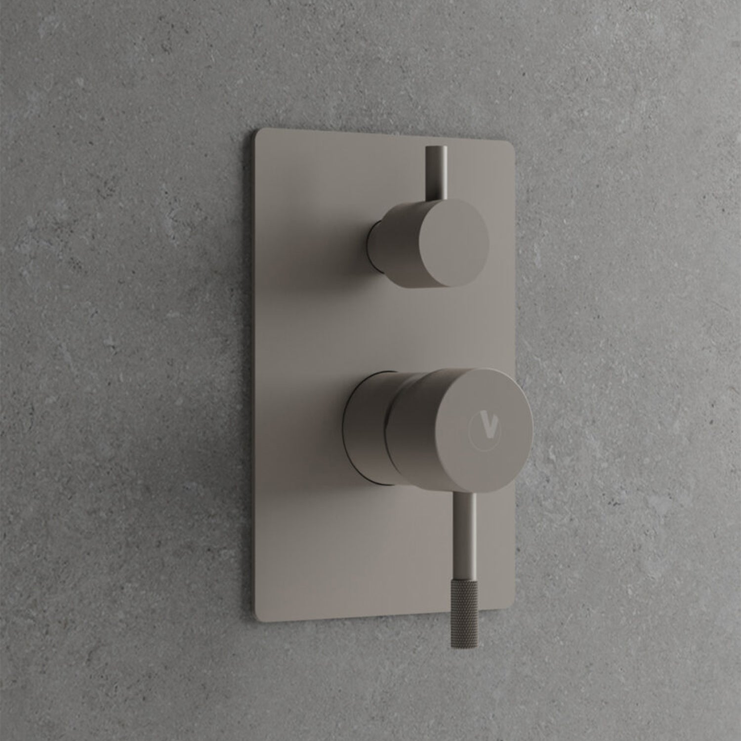 Miscelatore ad incasso per doccia con deviatore 2 vie RubiFlux Tennis Mud - Grigio Fango by CeramicStore | Lo specialista del tuo bagno
