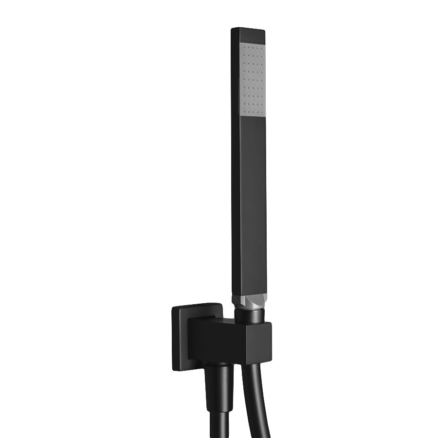 Kit doccia quadrato in ottone RubiFlux Square con supporto e flessibile 150 cm - Grigio Fango by CeramicStore | Lo specialista del tuo bagno