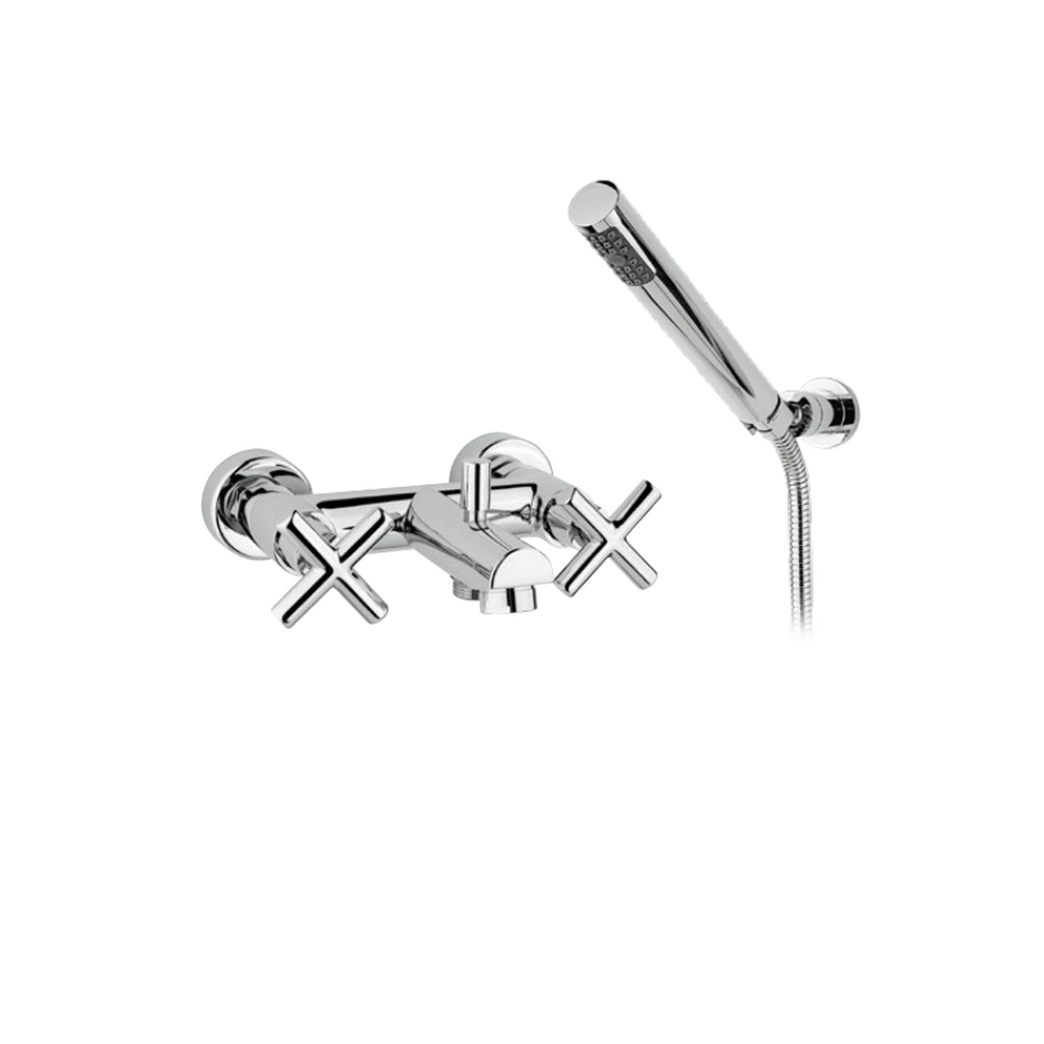 Kit miscelatori lavabo bidet e vasca in ottone cromato collezione Sirio Keller Taps - con kit doccia by CeramicStore | Lo specialista del tuo bagno