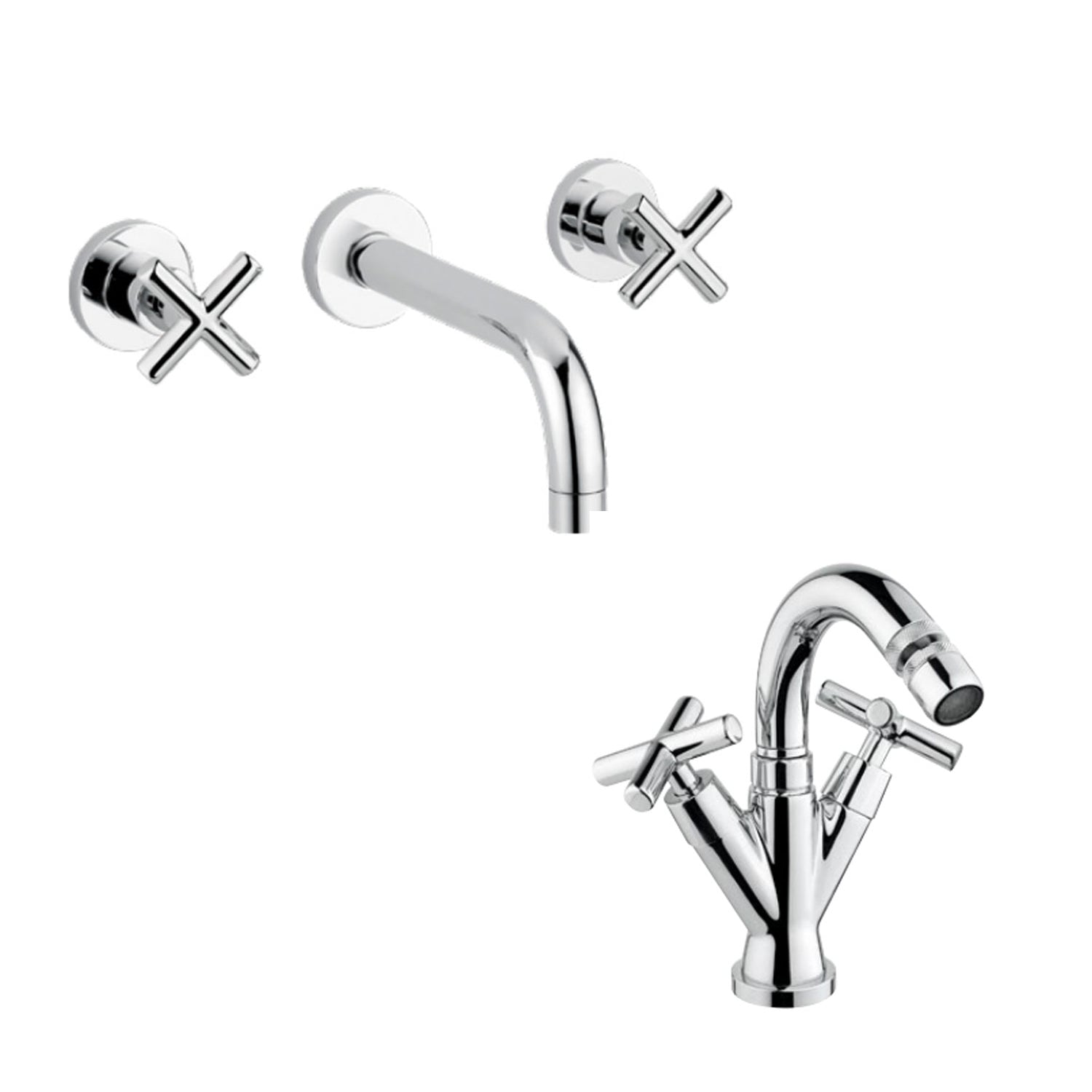 Kit miscelatori lavabo e bidet in ottone cromato collezione Sirio Keller Taps - rubinetto bidet monoforo by CeramicStore | Lo specialista del tuo bagno