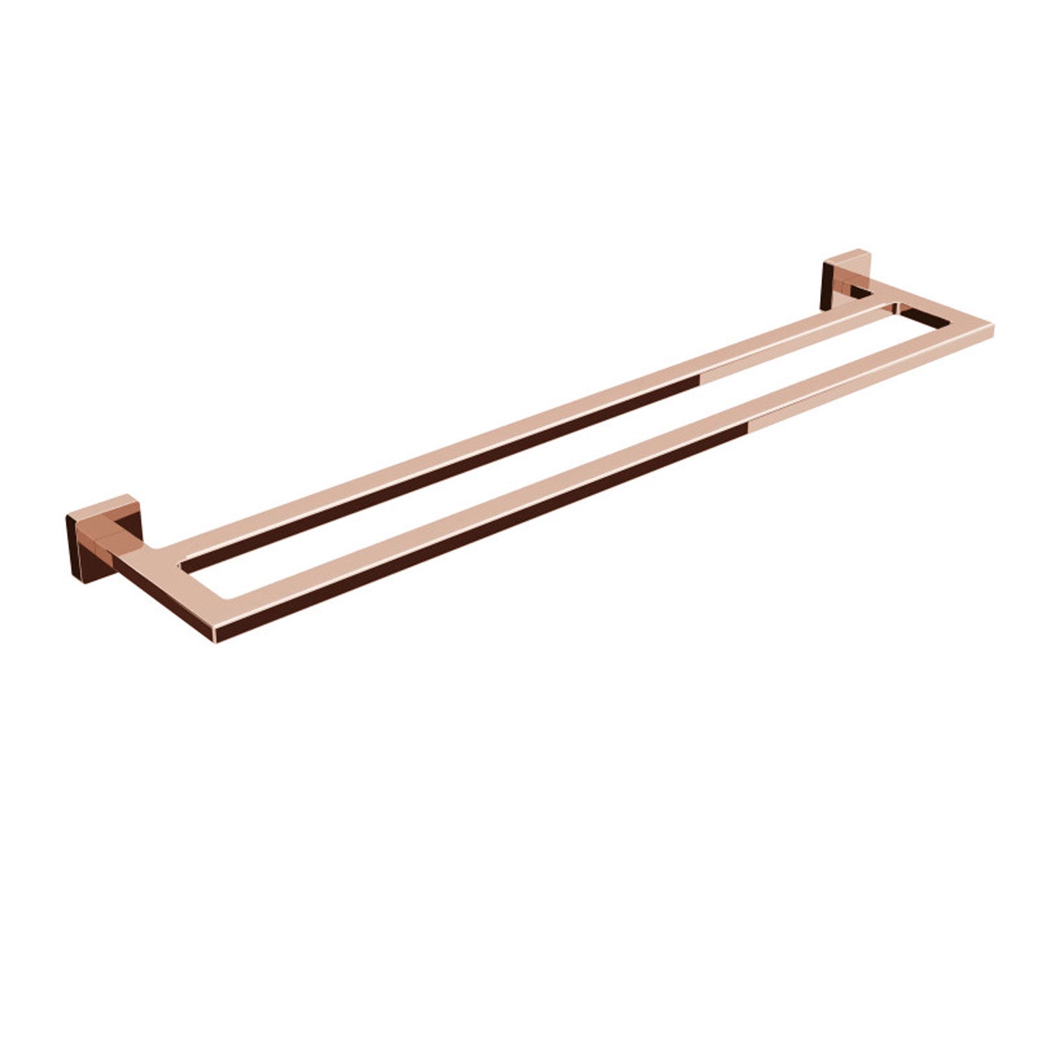 Porta asciugamani doppio in ottone da fissare a parete collezione Dado di Lineabeta - Metallo oro rosa 640mm by CeramicStore | Lo specialista del tuo bagno