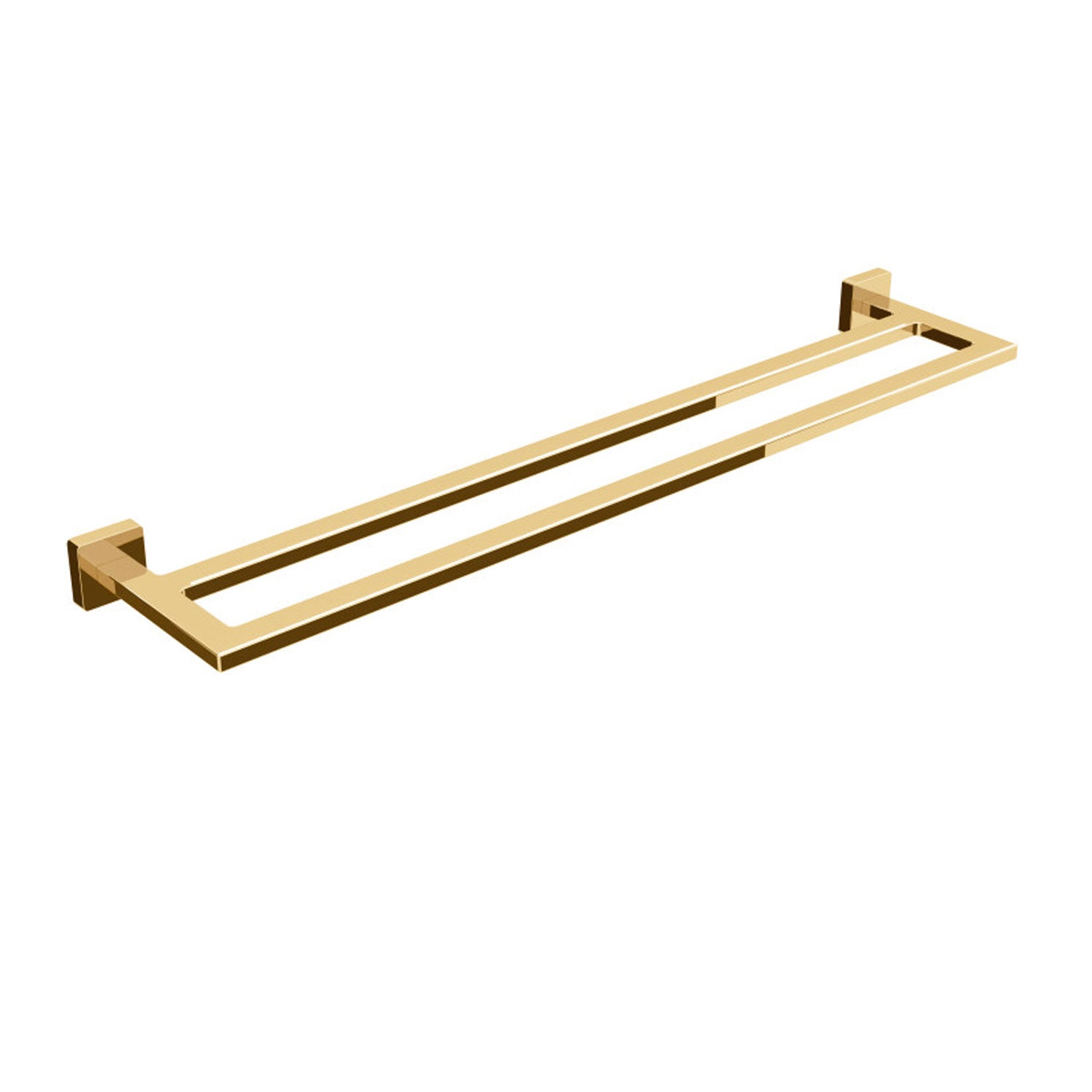 Porta asciugamani doppio in ottone da fissare a parete collezione Dado di Lineabeta - Metallo oro 640mm by CeramicStore | Lo specialista del tuo bagno