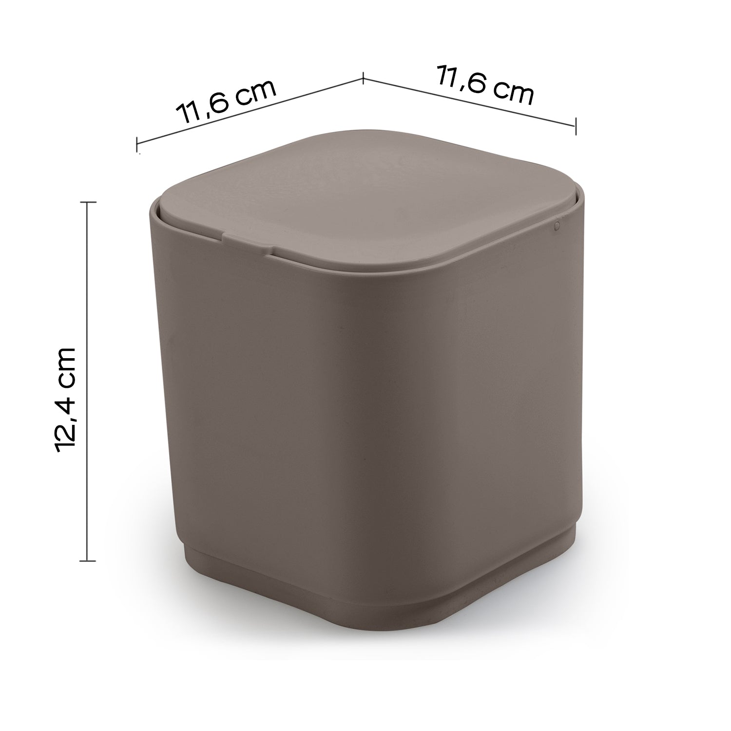Cestino da tavolo 1.2 lt da appoggio Gedy serie Seventy - Tortora by CeramicStore | Lo specialista del tuo bagno