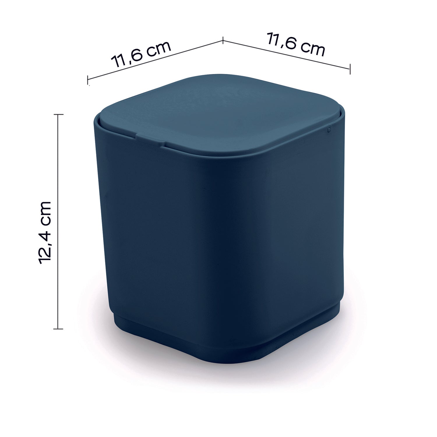 Cestino da tavolo 1.2 lt da appoggio Gedy serie Seventy - Blu Petrolio by CeramicStore | Lo specialista del tuo bagno