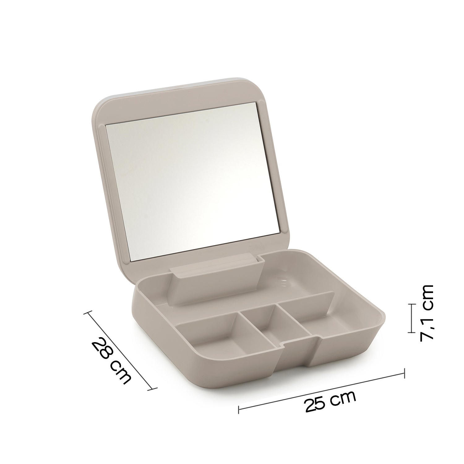 Organizer con specchio da appoggio Gedy serie Seventy - Beige by CeramicStore | Lo specialista del tuo bagno