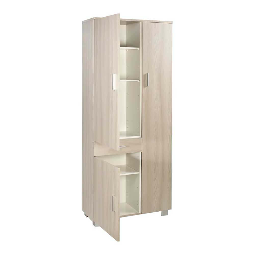 Mobile colonna a 3 ante e 1 cassetto con 6 ripiani finitura Olmo Chiaro by Sarmog by CeramicStore | Lo specialista del tuo bagno