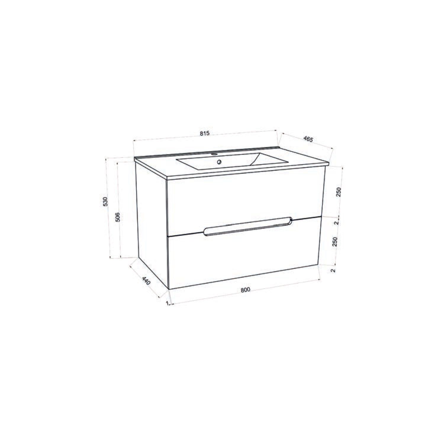 Mobile bagno con lavabo e specchiera Cubi&Co Fluid 2 - Rovere Fumo/Blu Pastello Opaco by CeramicStore | Lo specialista del tuo bagno