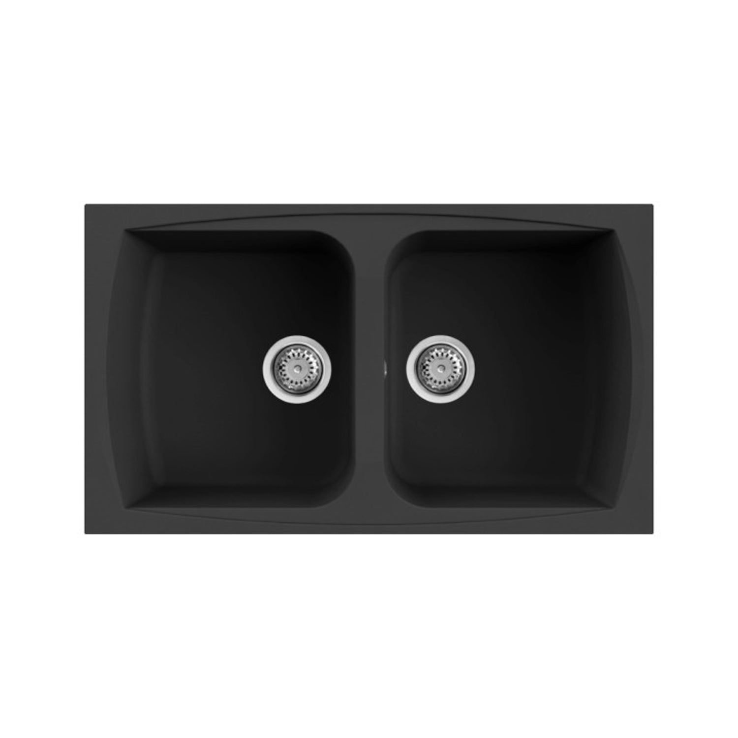 Lavello cucina incasso reversibile in granitek con due vasche 86x50 cm - Nero by CeramicStore | Lo specialista del tuo bagno